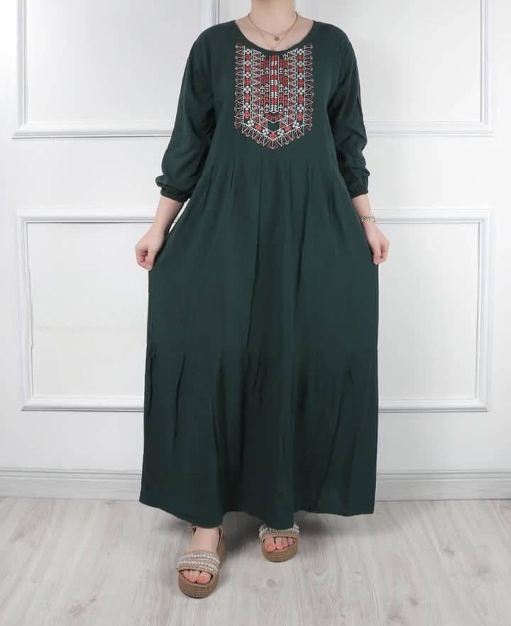 پیراهن ساحلی نخی ایداچاپی/کد7069 — تصویر ۳