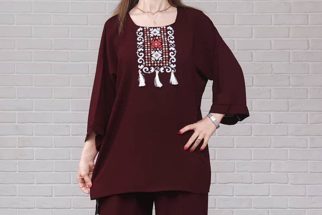 ست بلوزشلوار چاپی طرح ایدا/کد7041