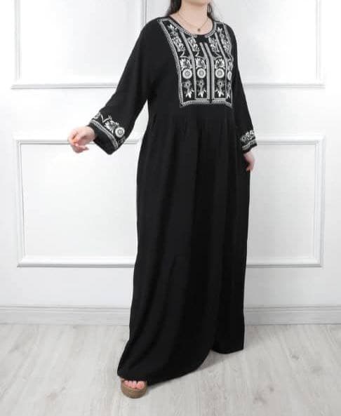 پیراهن ساحلی نخی یقه چاپی الهه/کد6990 — تصویر ۵