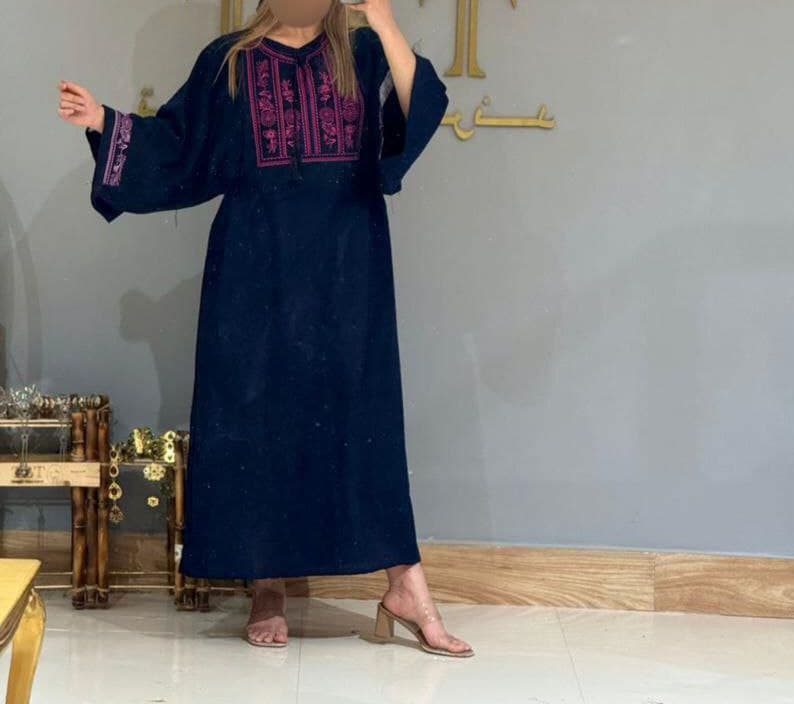 پیراهن ساحلی لینن گلدوزی استین کیمینو/کد6963 — تصویر ۶