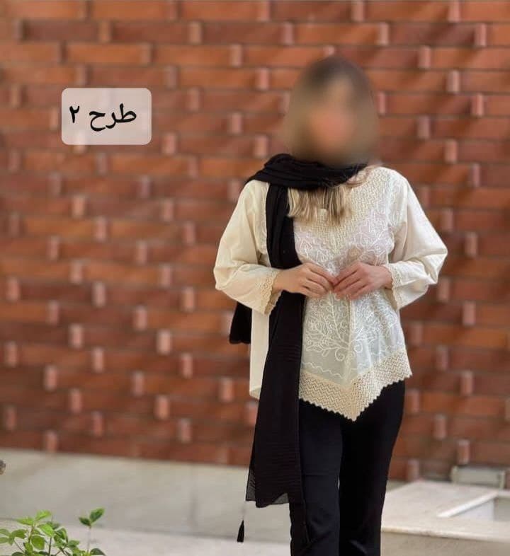 بلوز کرم خامه دوزی هندی(وارداتی)/کد6842 — تصویر ۳