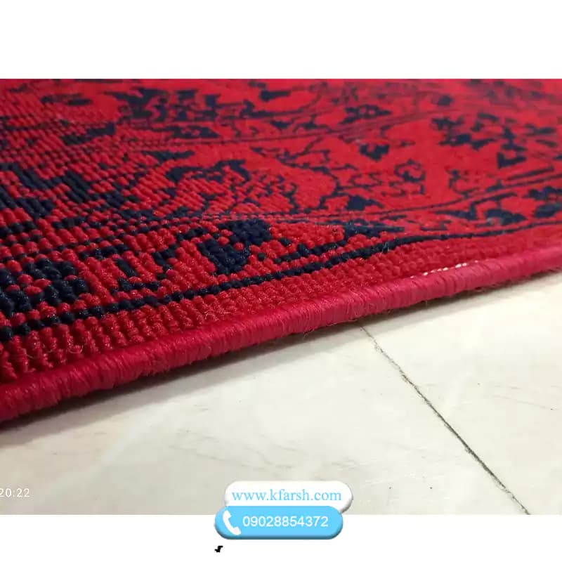 کناره گلیم قرمز طرح افشان اسلیمی — تصویر ۵