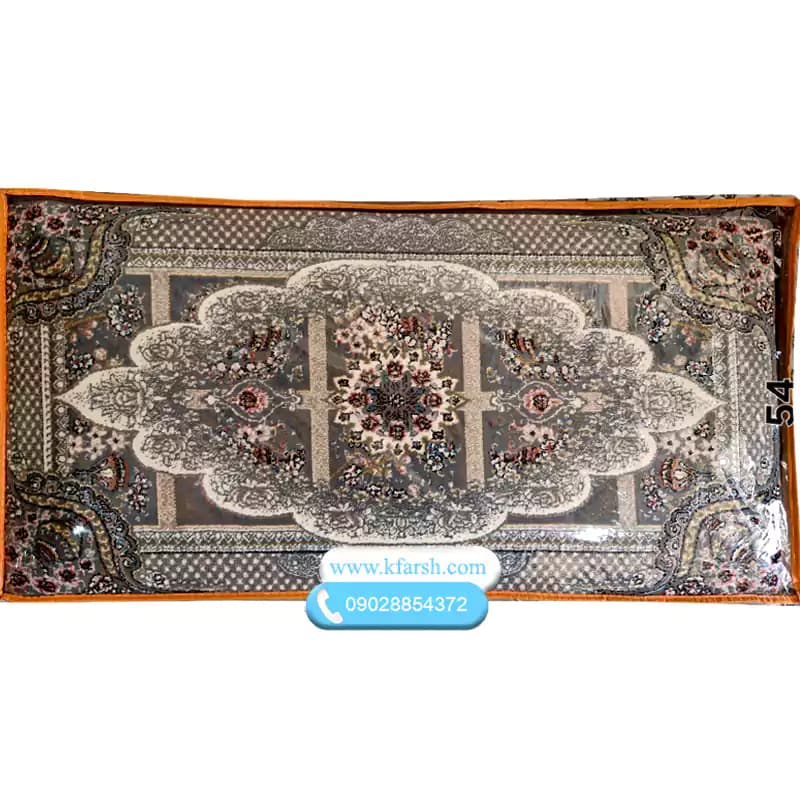 پشتی فرشی ماشینی طوسی جدید کد 54