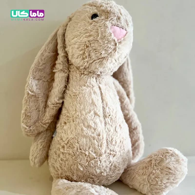 عروسک خرگوش جلی کت اورجینال کرم رنگ 55 سانتیمتری — تصویر ۲