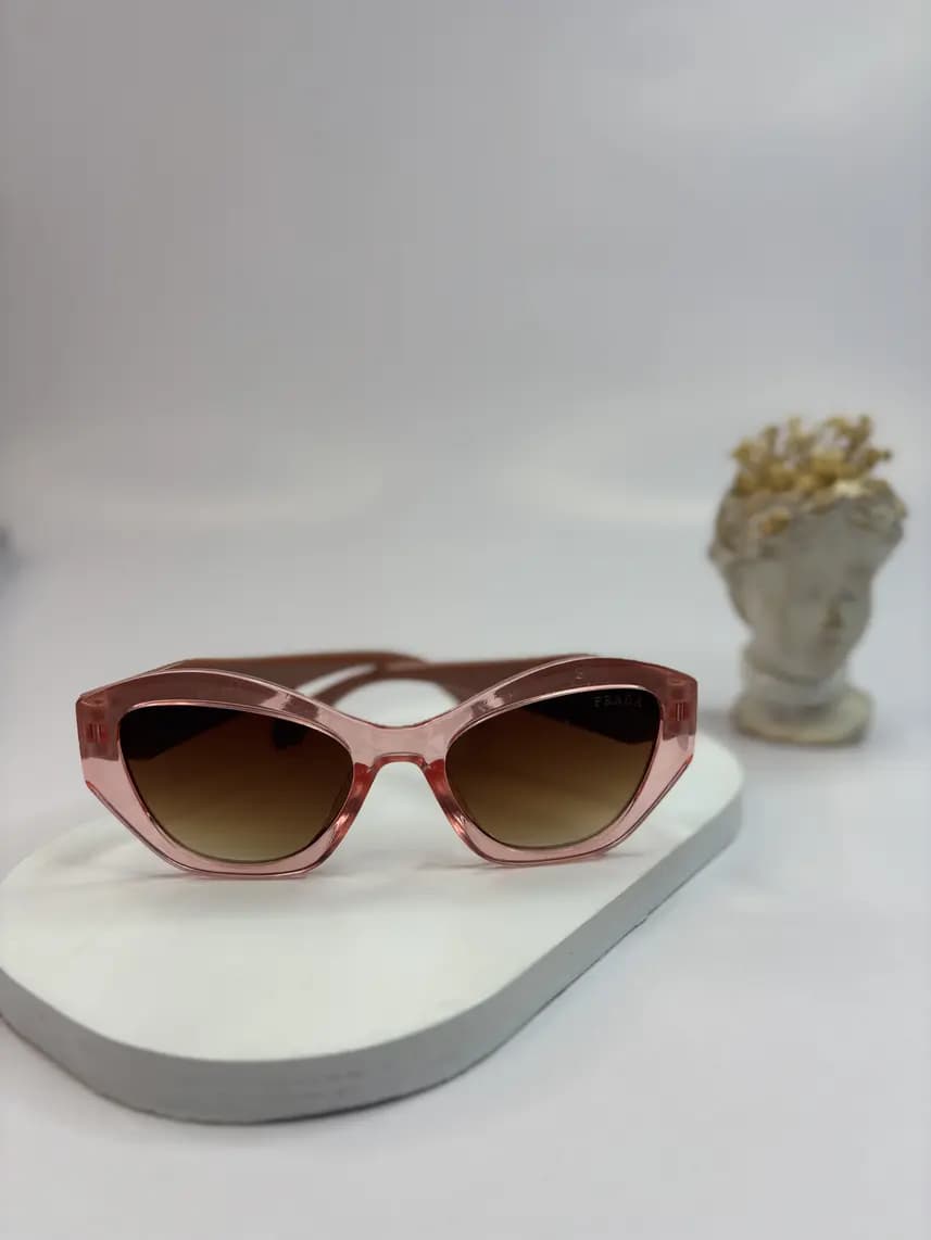 عینک آفتابی اورجینال prada یووی 400 فریم کائوچو قهوه ای