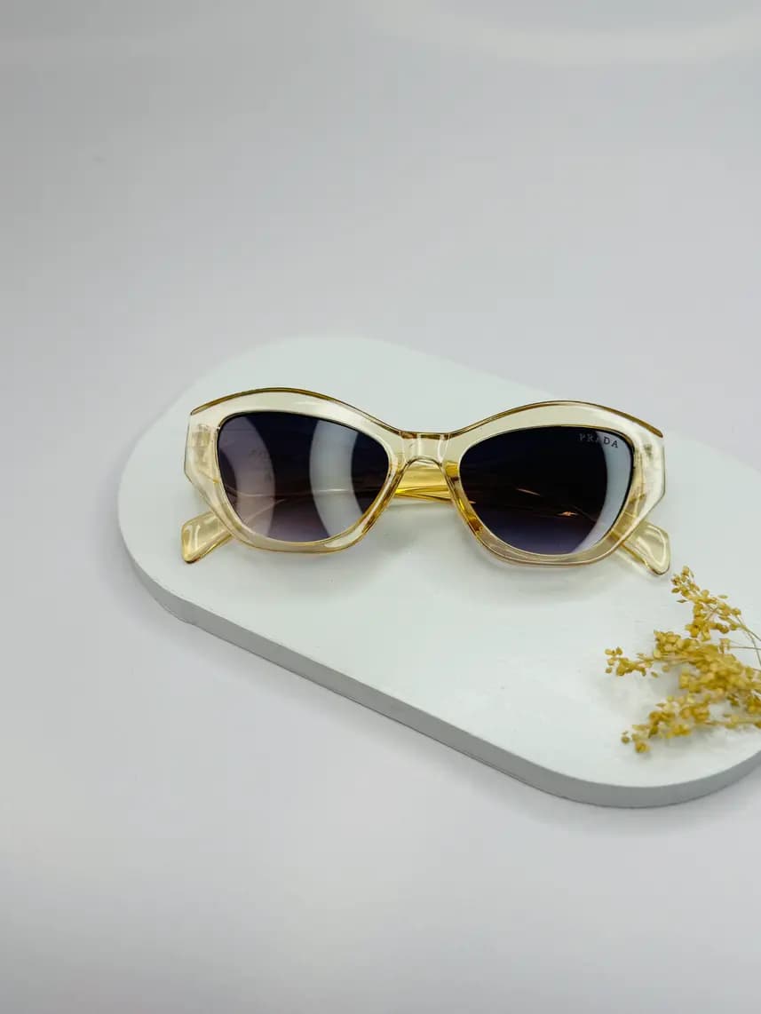 عینک آفتابی برند PRADA زنانه دخترانه رنگ نباتی ترند یووی ۴۰۰