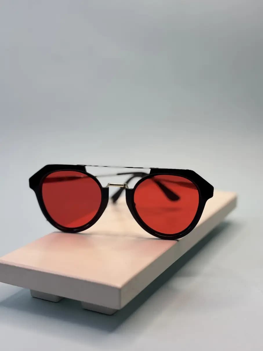 عینک آفتابی اورجینال Rayban زرشکی UV 400 — تصویر ۲