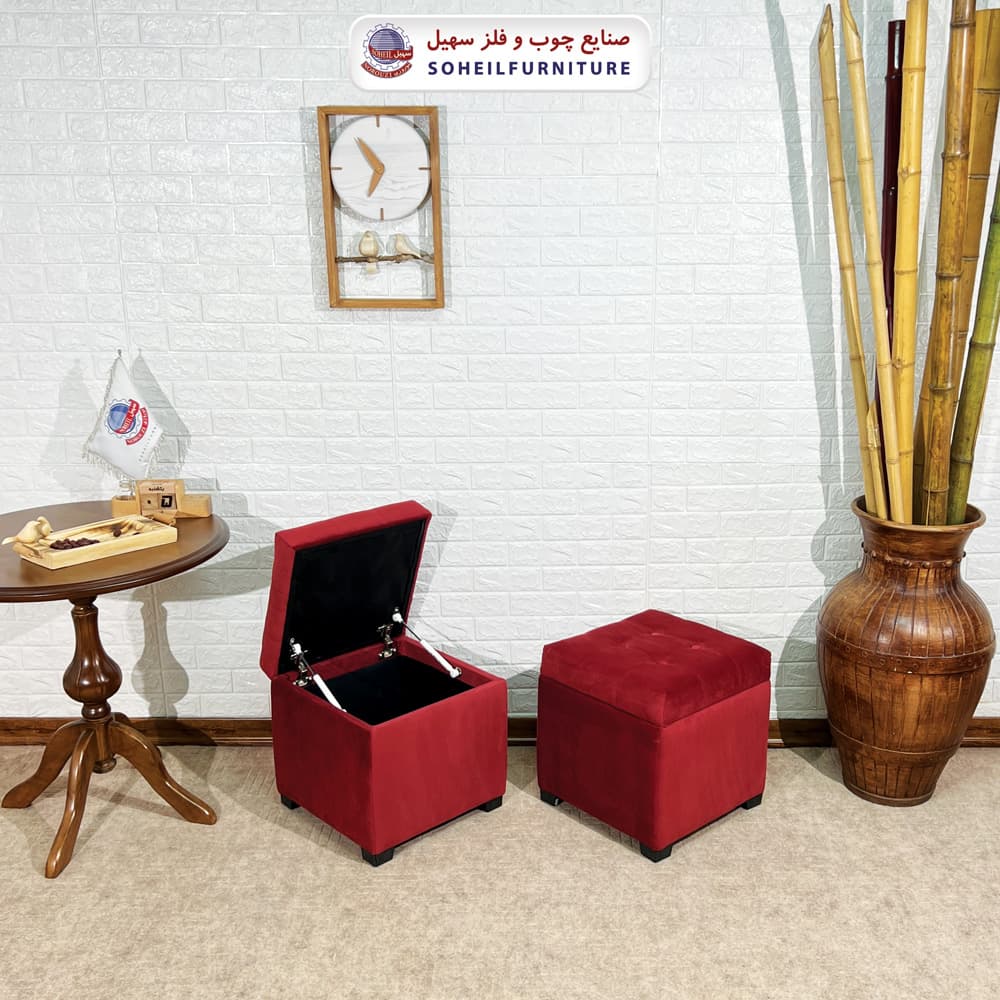 مبل پاف باکس مدرن مدل 1077 سهیل (باکس چوبی وسایل و لباس) — تصویر ۵