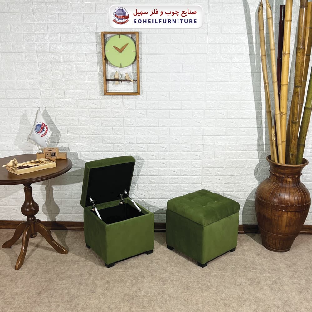 مبل پاف باکس مدرن مدل 1077 سهیل (باکس چوبی وسایل و لباس) — تصویر ۸