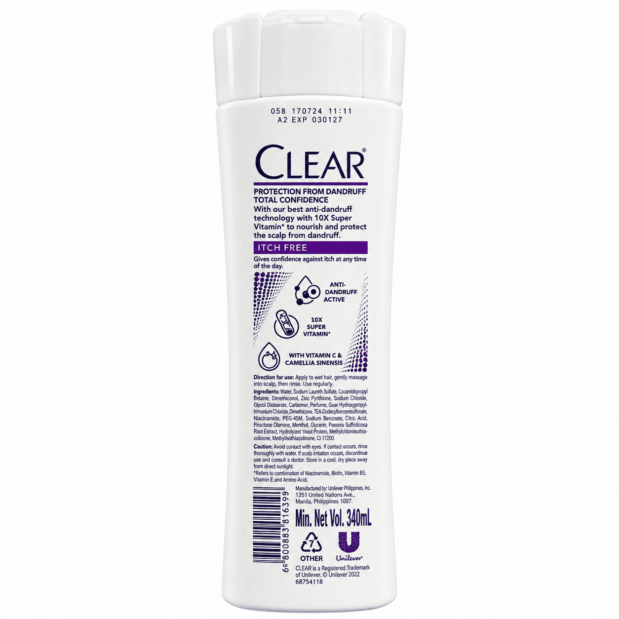 شامپو سیب ضدشوره کلیر SHAMPOO ANTI_DANDRUFF LTCH FREE CLEAR — تصویر ۲