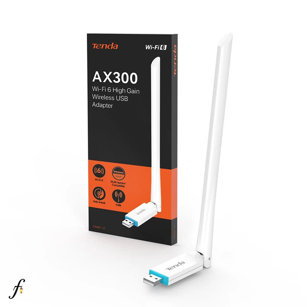 کارت شبکه USB بی سیم تندا مدل U2 با آنتن 6dBi و سرعت 150 مگابیت — تصویر ۲