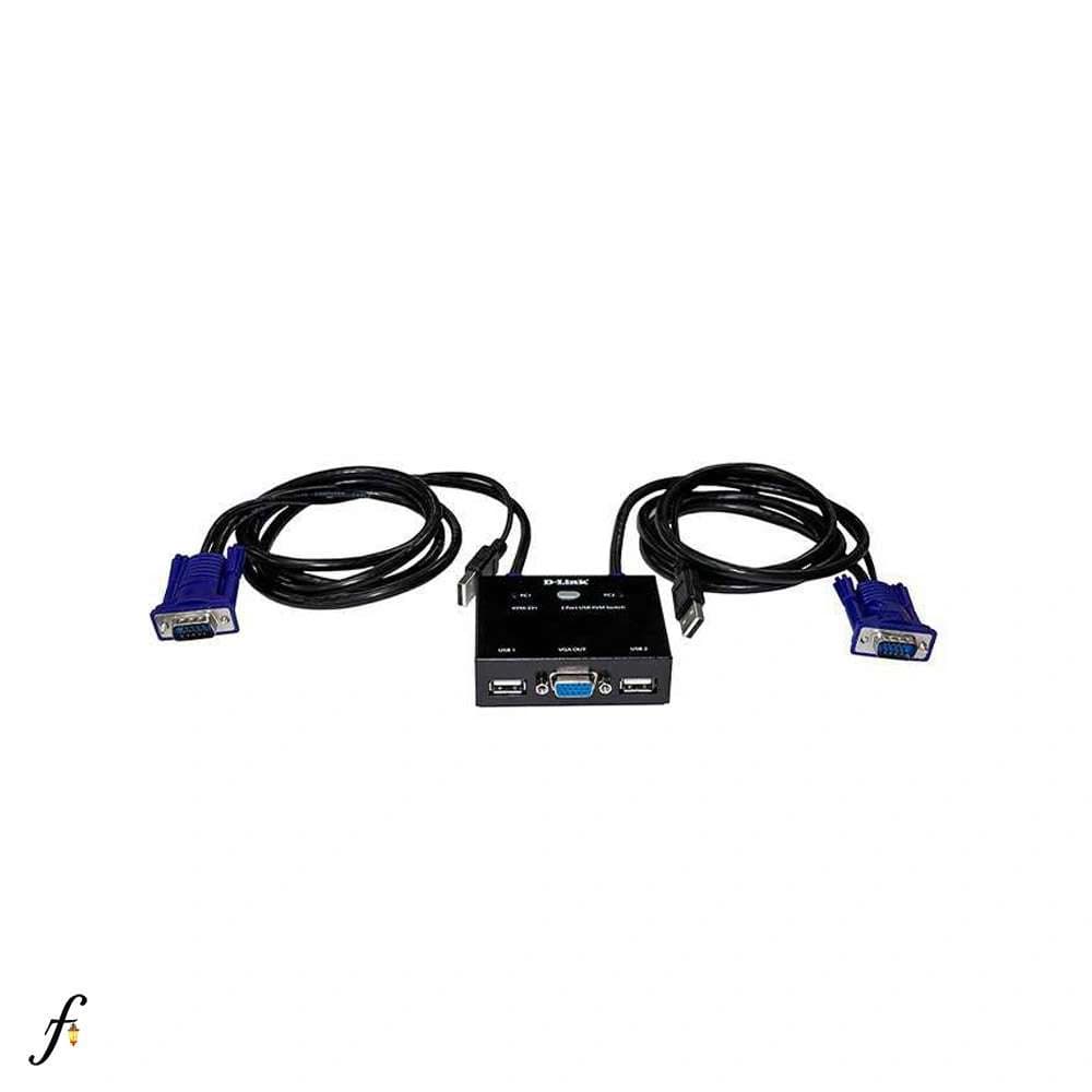 سوئیچ KVM دی لینک D-LINK مدل KVM-222 دو پورت USB با VGA