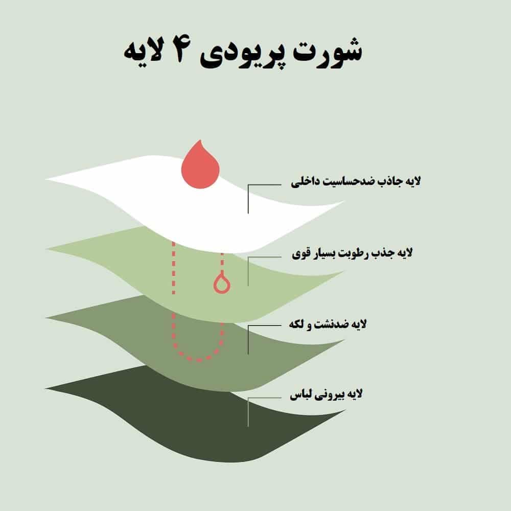 شورتکس شورت پریودی زنانه گیپوردار برند اروپایی 60618 Shirley OEKO-TEX — تصویر ۵