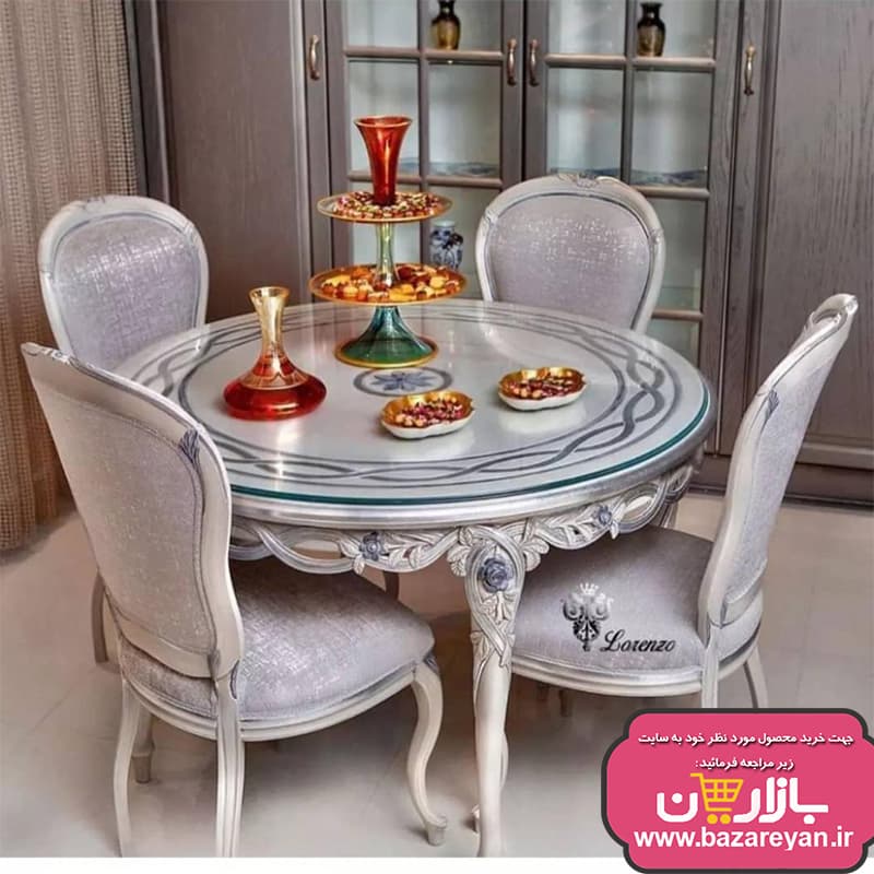 نهارخوری کلاسیک لورنزو 8 نفره مدل بیضی ارسال به سراسر کشور — تصویر ۴