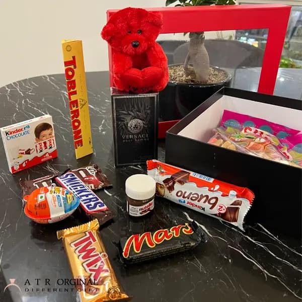 باکس هدیه مردانه عطر ورساچه پورهوم (ورساچه آبی) — تصویر ۲