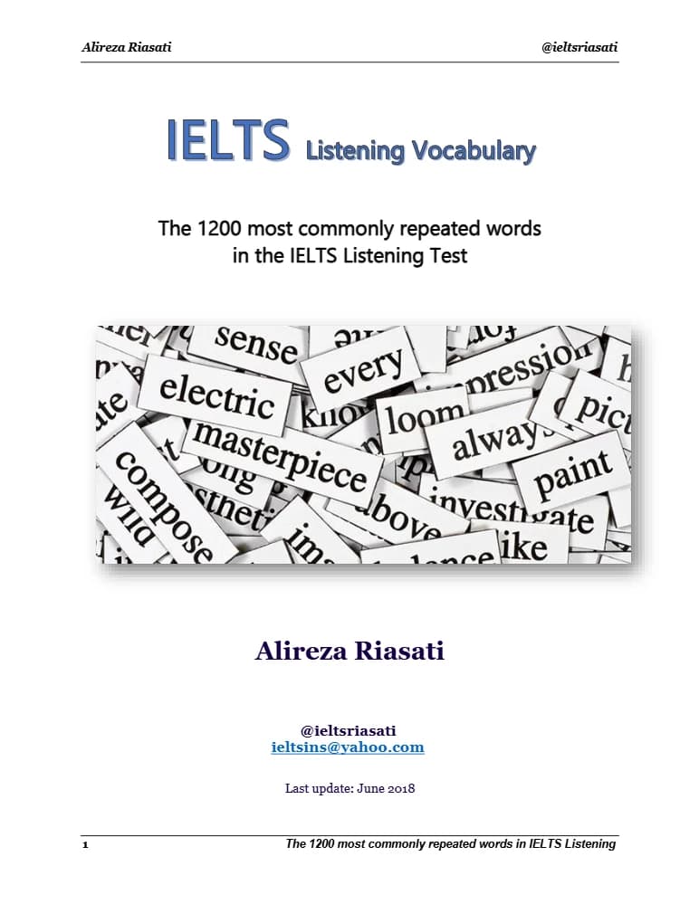 کتاب 1200 IELTS Listening Vocabulary (۱۲۰۰ واژگان لیسنینگ آیلتس) نسخه انگلیسی PDF