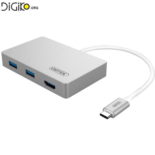 کابل تبدیل TYPE-C به HUB USB3.0 3 PORT و HDMI 4K و TYPE-C POWER (مارک UNITEK)