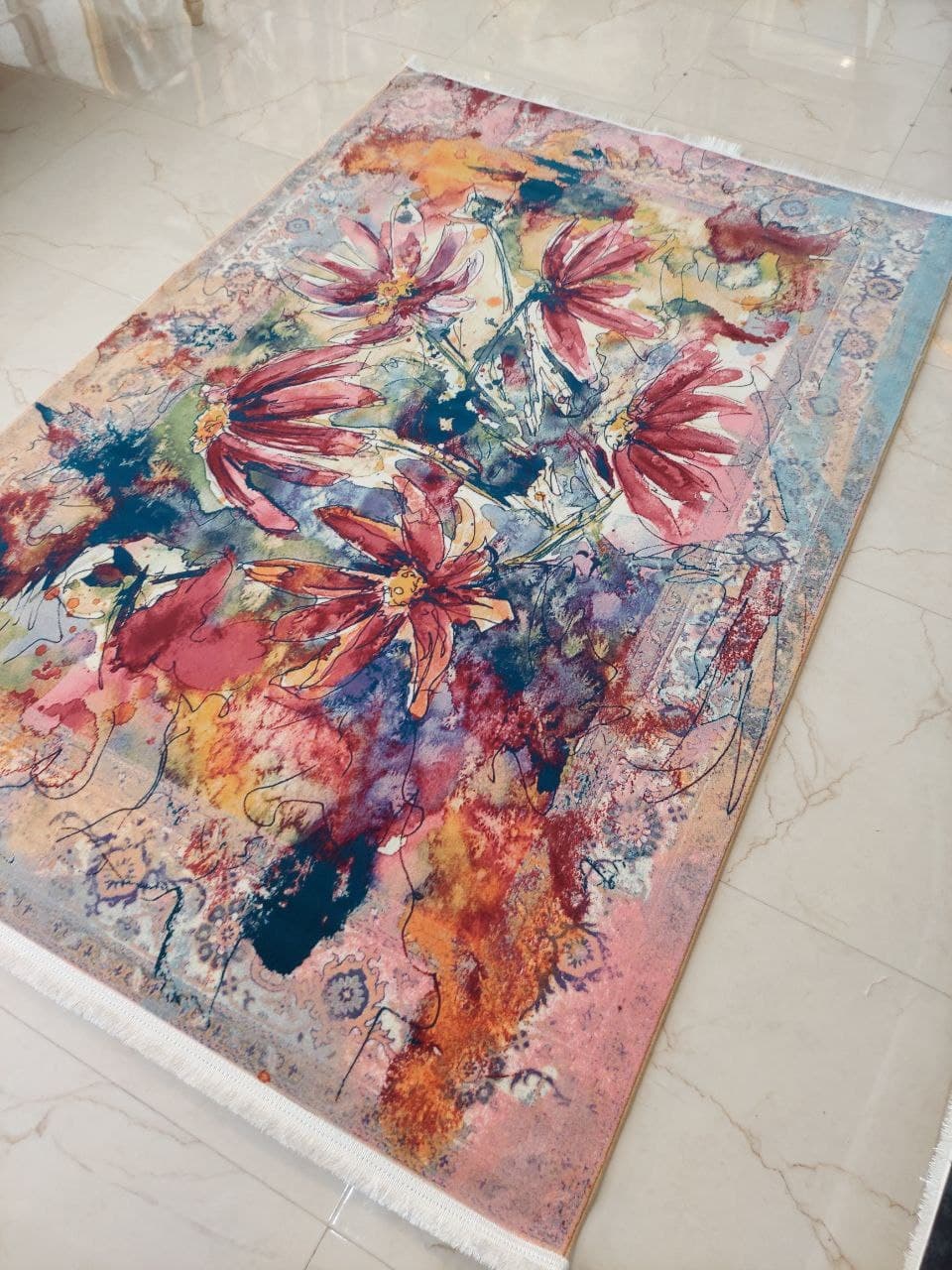 فرش طرح وینتیج بابونه — تصویر ۴