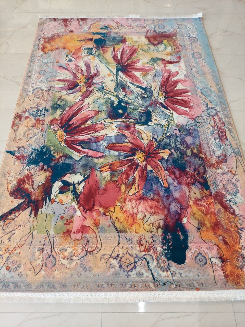 فرش طرح وینتیج بابونه — تصویر ۵
