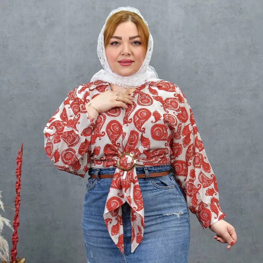 شومیز دخترانه جلو گره کد 28265 — تصویر ۵