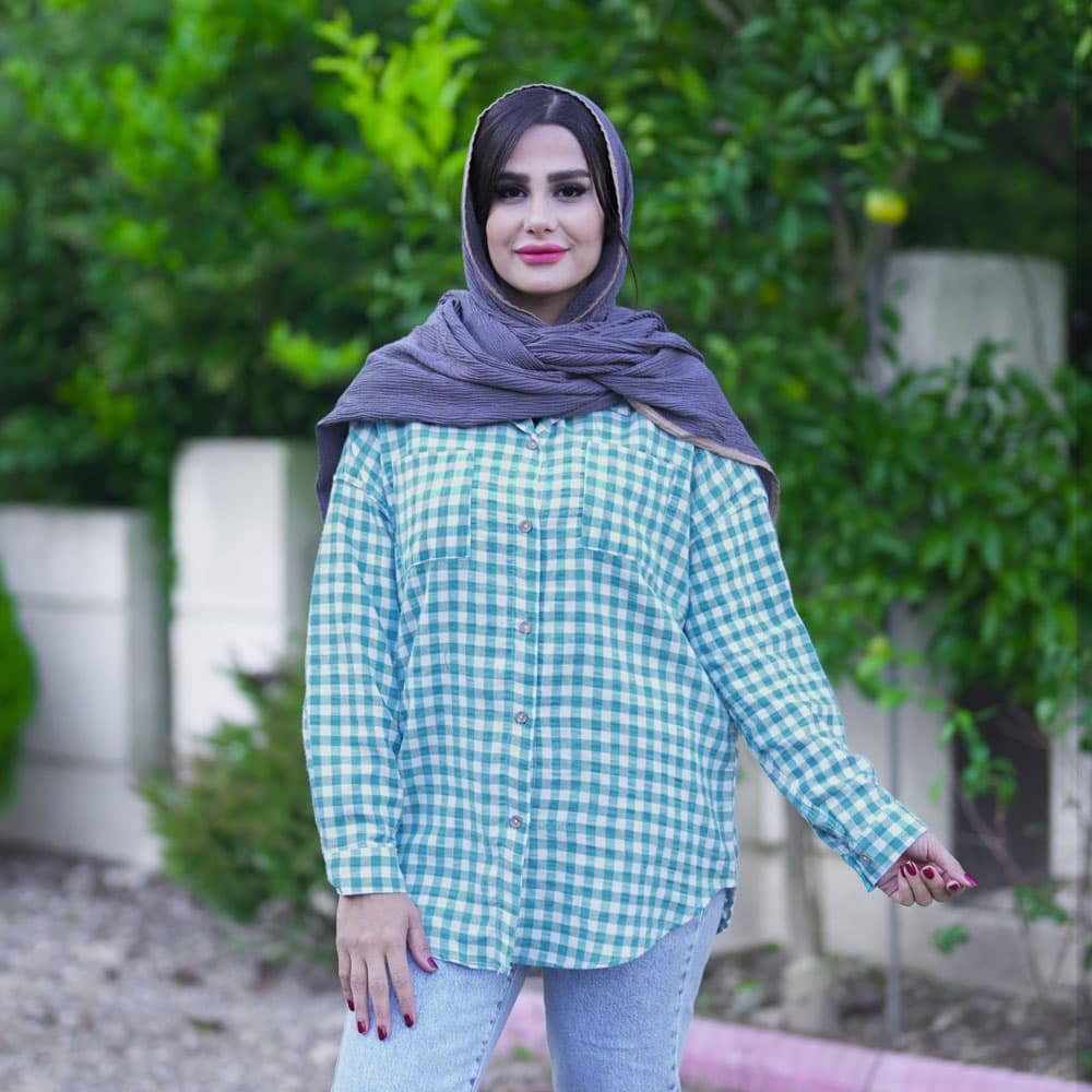 مانتو چهارخانه پشمی کد 23681