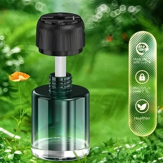 خوشبو کننده هوشمند خودرو طرح گرین لاین مدل Fragrance Air Diffuser شیشه سبز اصل 160 میل با نور لیزری کهکشانی ضمانت سلامت — تصویر ۳