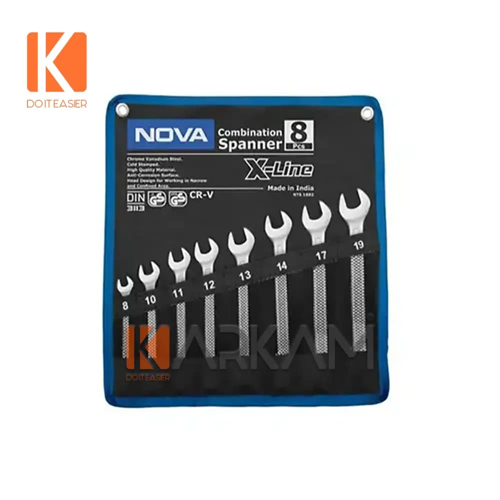 آچار یکسر رینگ کیفی 8 عددی هندی 9430X-LINE نوا