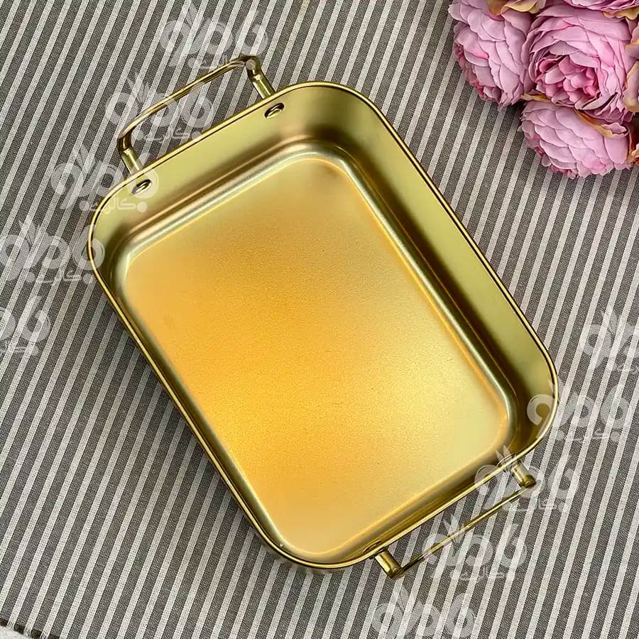 تابه طلایی مستطیل دسته دار ۲۸*۳5 — تصویر ۲