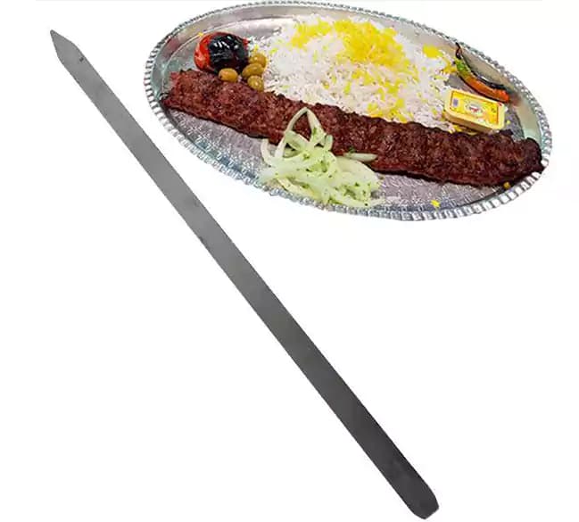 سیخ کباب کوبیده 60 سانتی مدل استیل شش عددی — تصویر ۲
