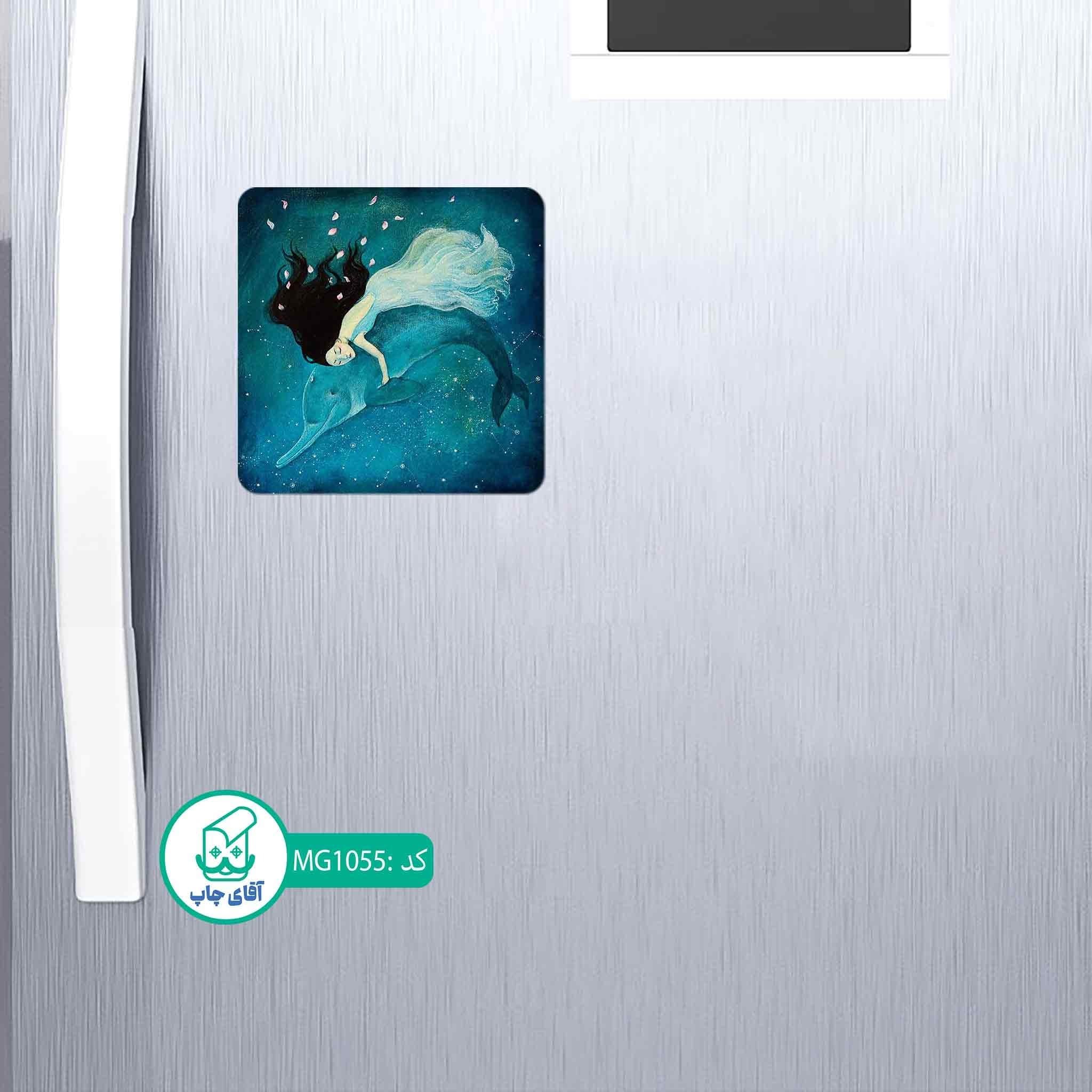مگنت یخچالی طرح دختر و دریا کد MG1055 — تصویر ۲