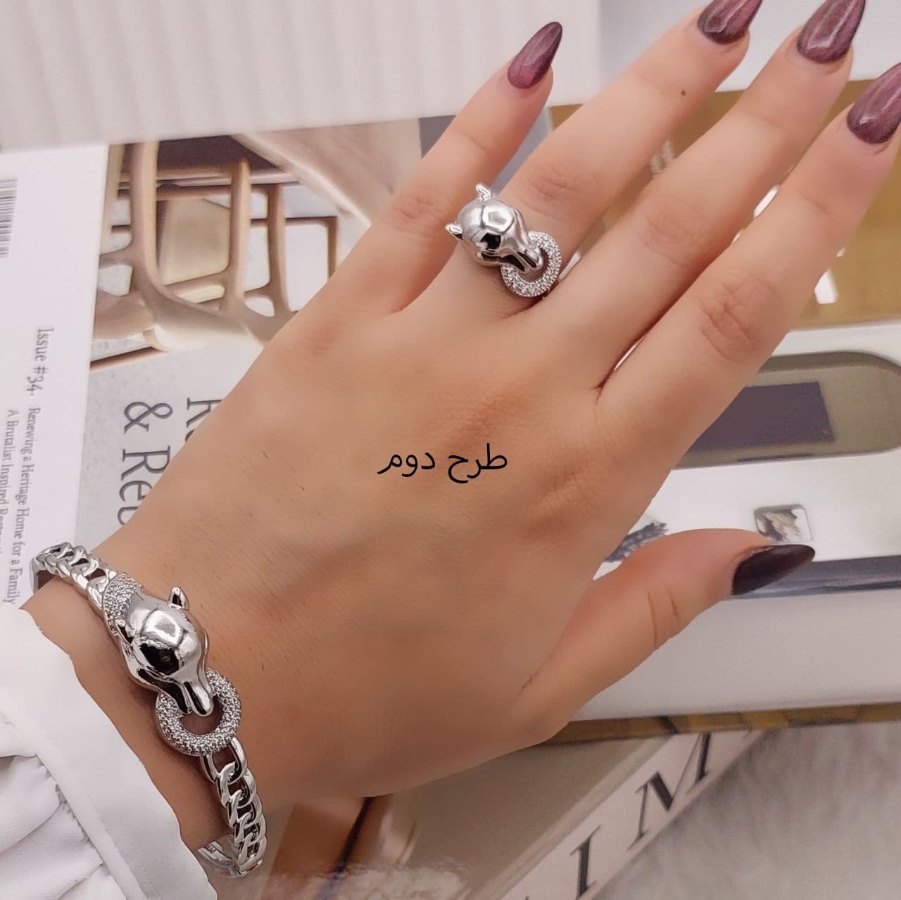 ست دستبند انگشتر نقره ای — تصویر ۲