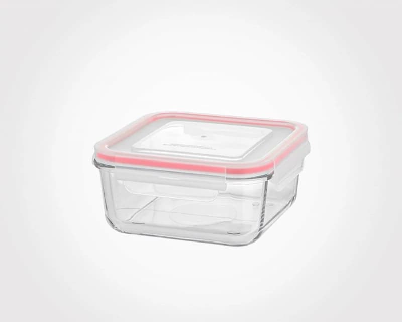 ظرف شیشه ای لیمون مربع درب دار 950 میلی (الوان) کد 203435 — تصویر ۲