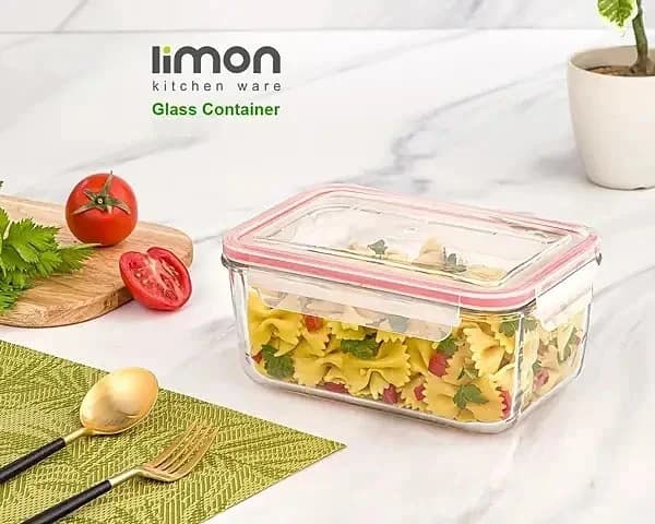 ظرف شیشه ای لیمون مستطیل 1/7 لیتر کد 180035 — تصویر ۲