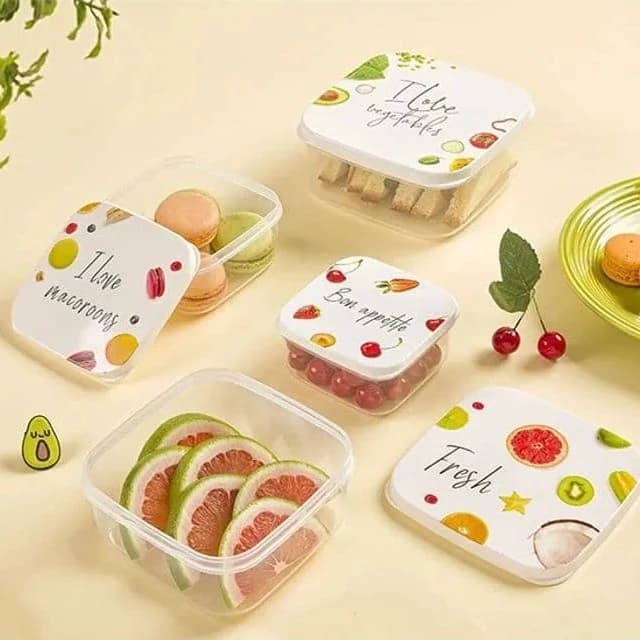 ست ظرف غذا لیمون مربع چاپدار کد 223100