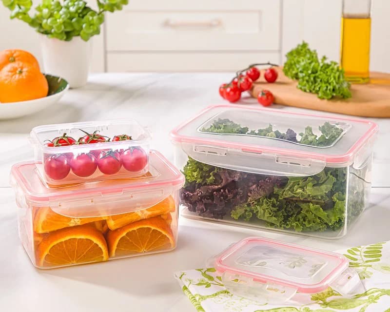 ظرف فریزری لیمون 6 پارچه مستطیل کد 23635
