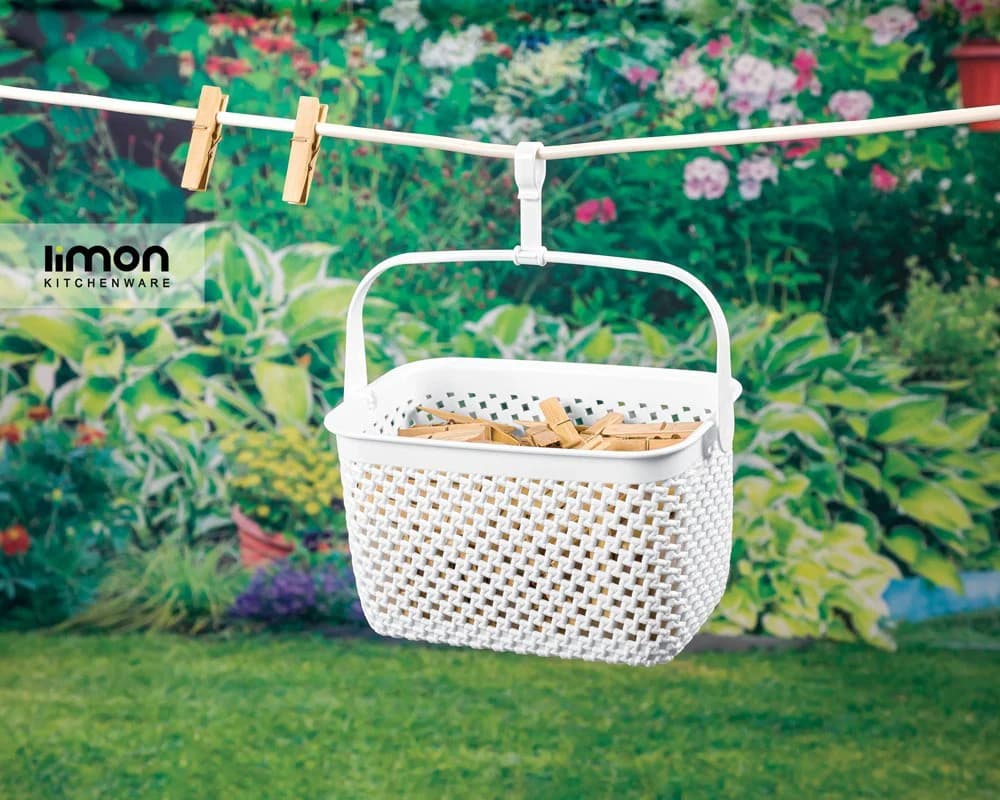 سبد گیره رخت لیمون طرح بافت (الوان) کد 228735 — تصویر ۲