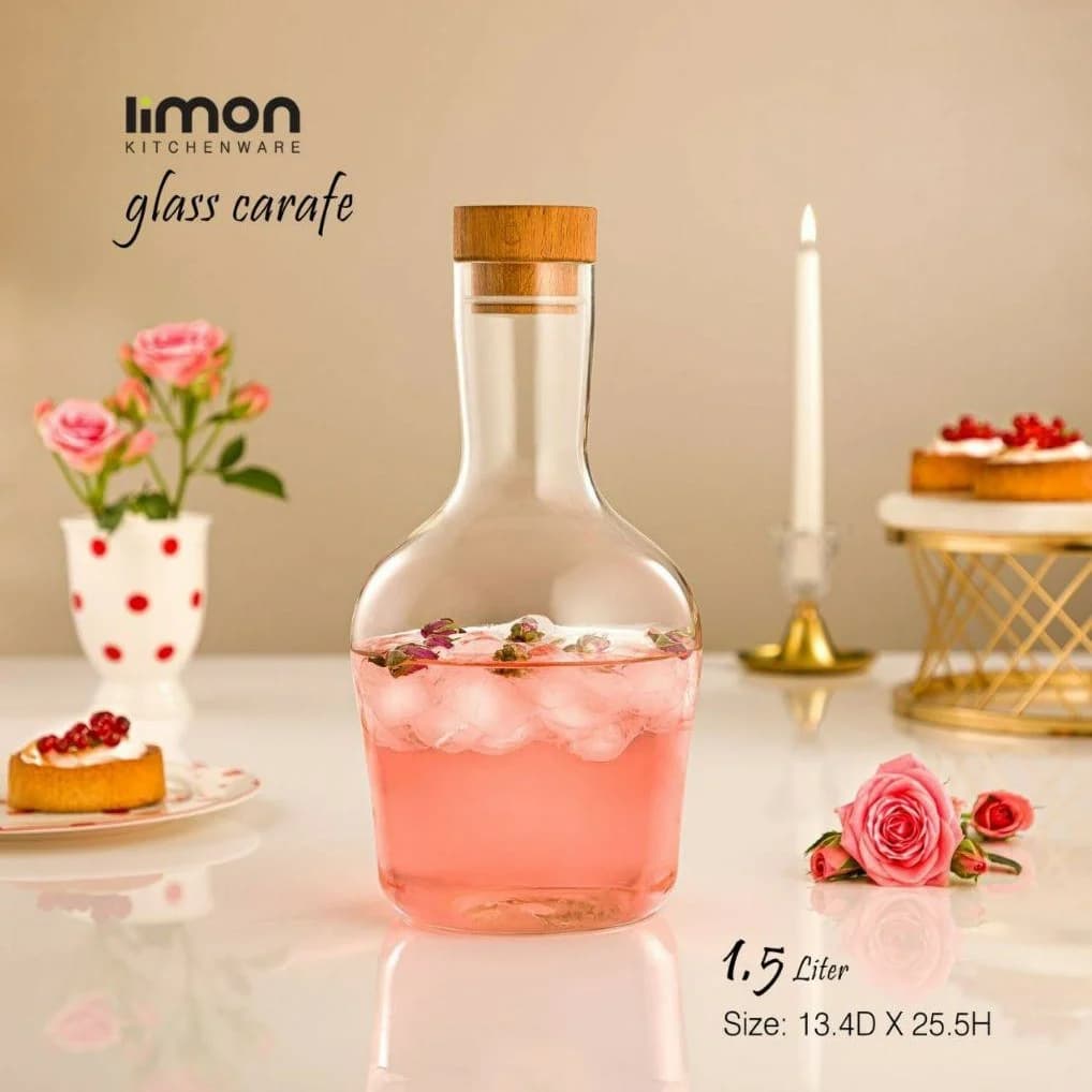 تنگ آب لیمون 1/5 لیتر درب چوبی کد 227259