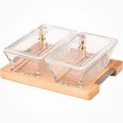 اردو خوری لیمون 2 خانه مستطیل پایه چوب کد 224759