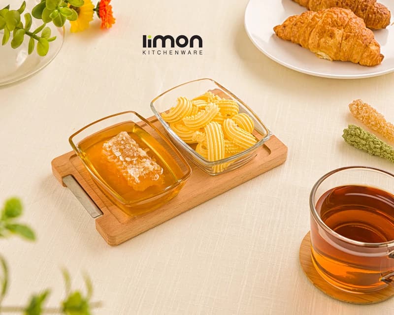 اردو خوری لیمون کوچک 2 عددی پایه چوب کد 224659