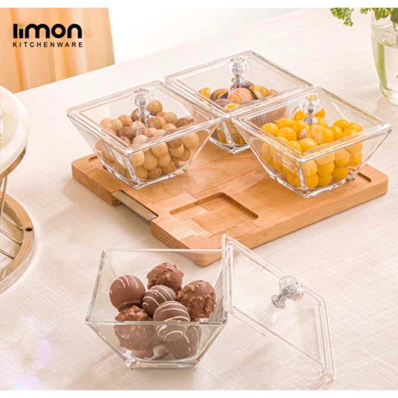 اردو خوری لیمون 4 خانه مربع پایه چوب کد 224359
