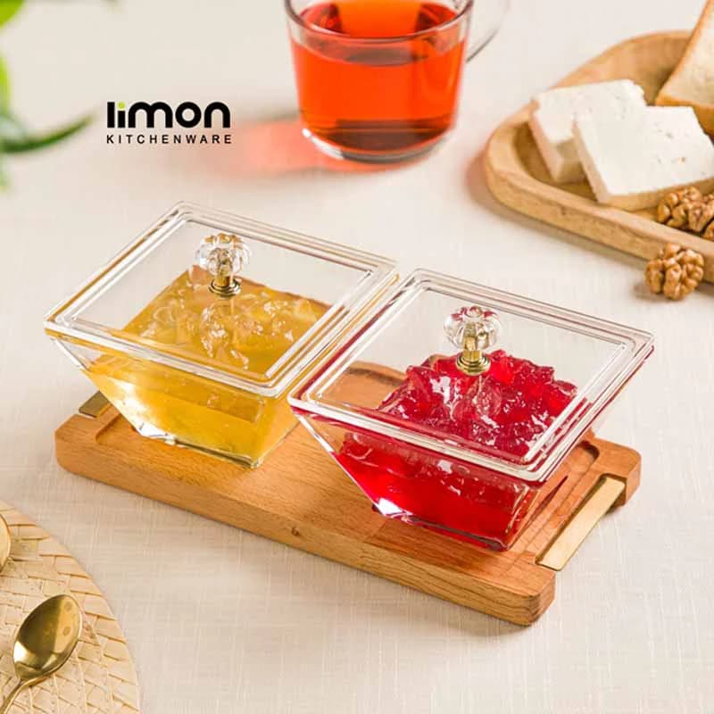 اردو خوری لیمون 2 خانه مربع پایه چوب کد 224159