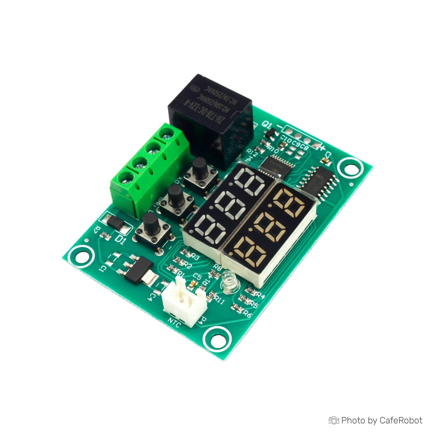 ماژول ترموستات دیجیتال XH-W1219 به همراه نمایشگر و کلیدهای کنترلی — تصویر ۲