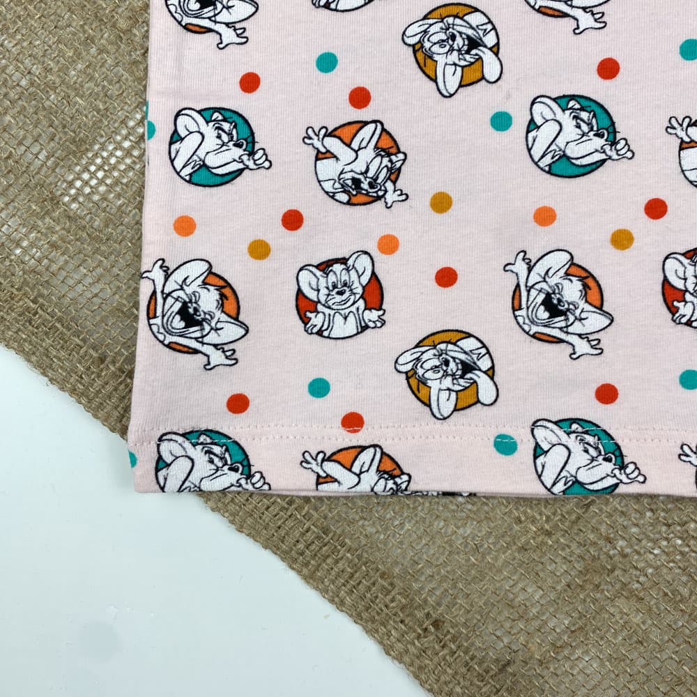 تاپ نوزادی دخترانه طرح موش ها بندی صورتی کمرنگ – 12 تا 24 ماه — تصویر ۳