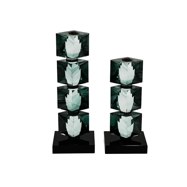 شمعدان جفتی سبز چند وجهی — تصویر ۴