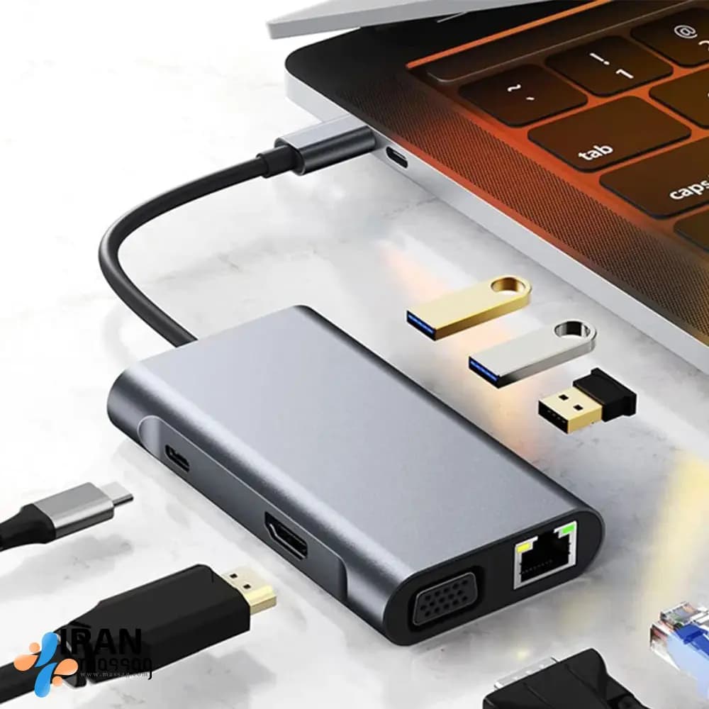 تبدیل و هاب 7 پورت USB-C/Type-C مدل BYL-2111 | شارژ فوق سریع — تصویر ۲