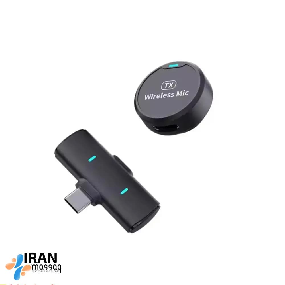 میکروفون یقه‌ای بی‌سیم مدل M1 | با پورت اتصال آیفون و تایپ سی