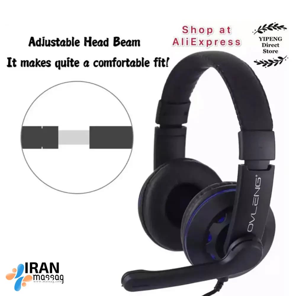هدست سیمی گیمینگ اولنگ مدل X5 | دارای میکروفون با قابلیت حذف نویز هوشمند — تصویر ۳