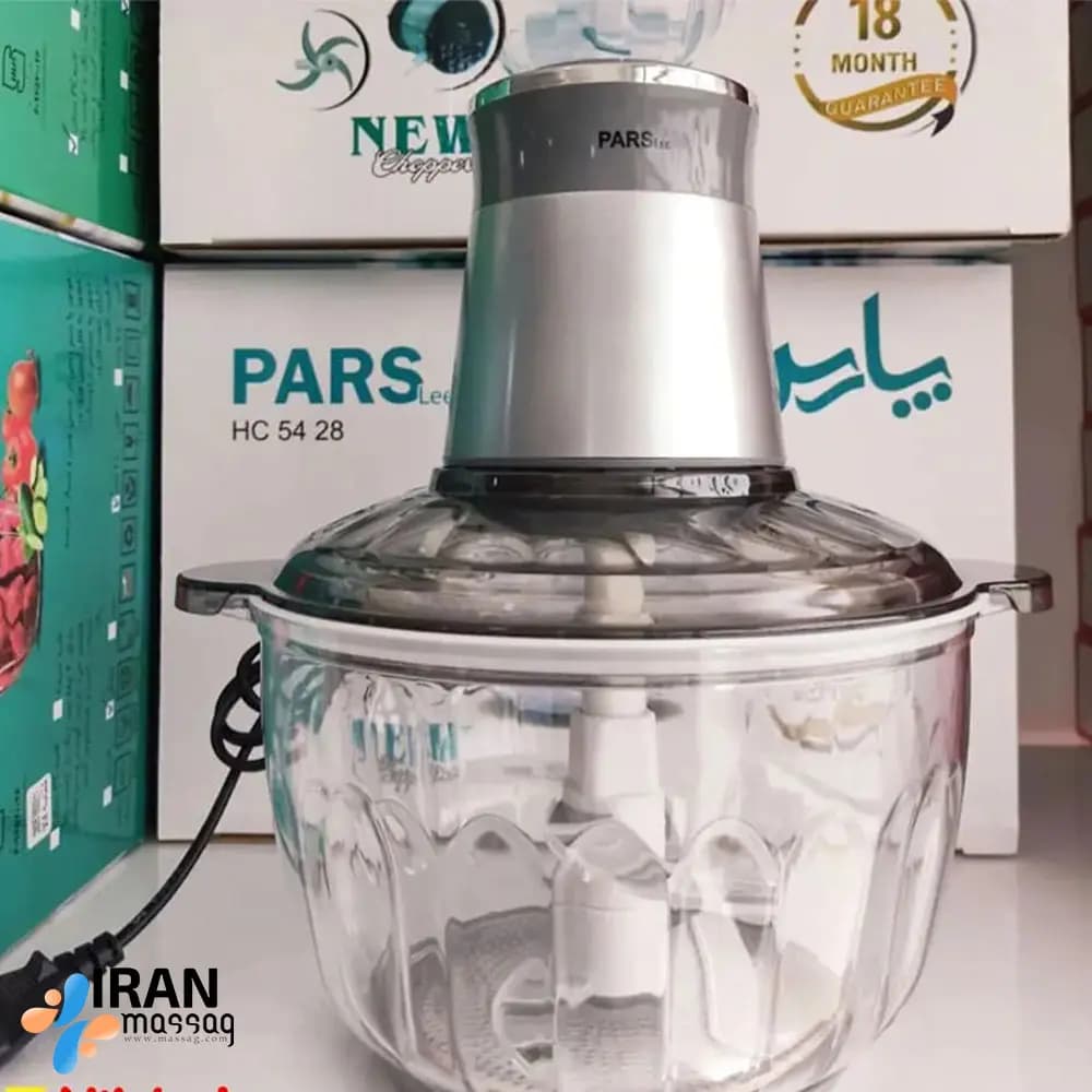 خردکن برقی پارس مدل HC5824 | با ظرفیت 3 لیتر و بدنه استیل و کاسه اکرولیک — تصویر ۳