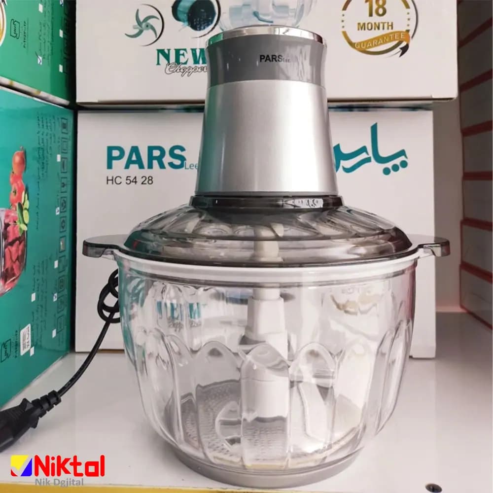 خردکن برقی پارس مدل HC5824 | با ظرفیت 3 لیتر و بدنه استیل و کاسه اکرولیک — تصویر ۶