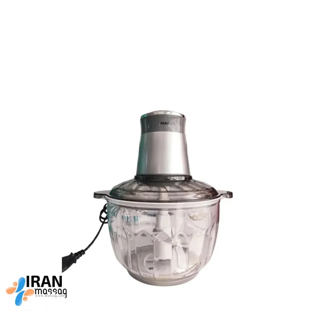 خردکن برقی پارس مدل HC5824 | با ظرفیت 3 لیتر و بدنه استیل و کاسه اکرولیک — تصویر ۲